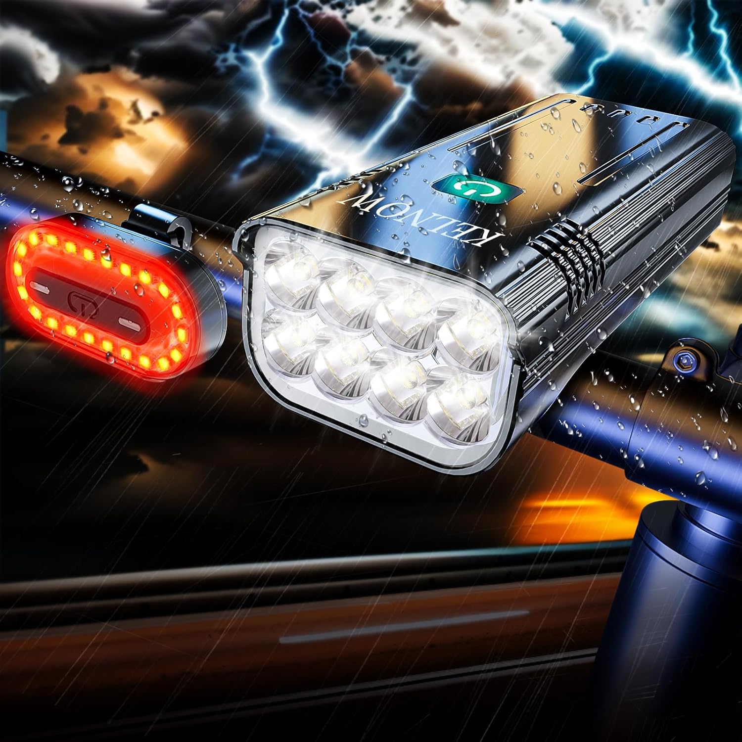 Super Bright Bike Lights for Night Riding with 30H Runtime