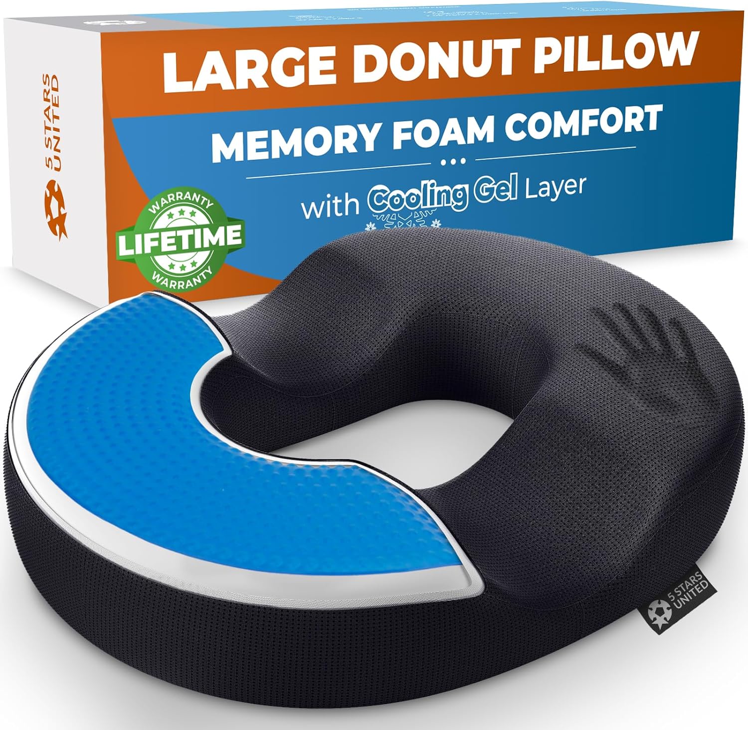 5 STARS UNITED Donut Pillow: Pain Relief Pro