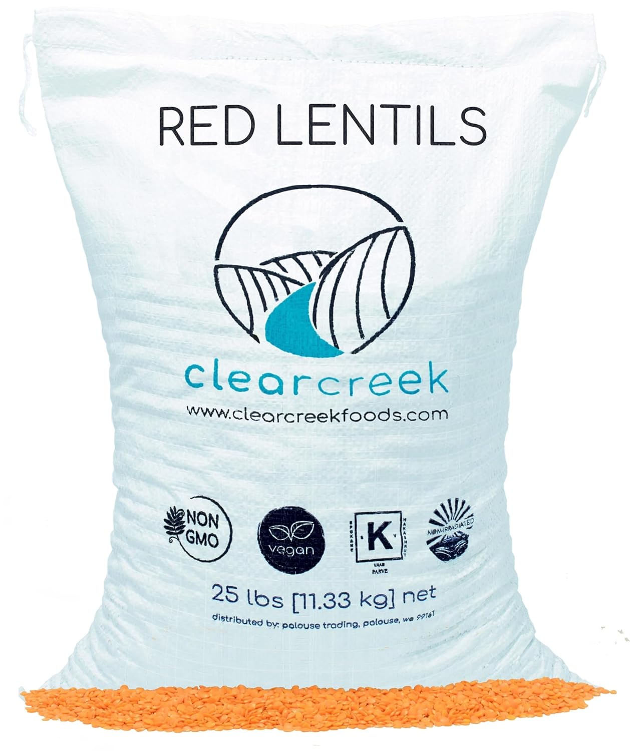 CLEAR CREEK Certified Glyphosate Residue Free Red Lentils 25 lbs