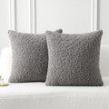 FUTEI Dark Grey Throw Pillow Covers 26x26 in Set of 2 - Soft Faux