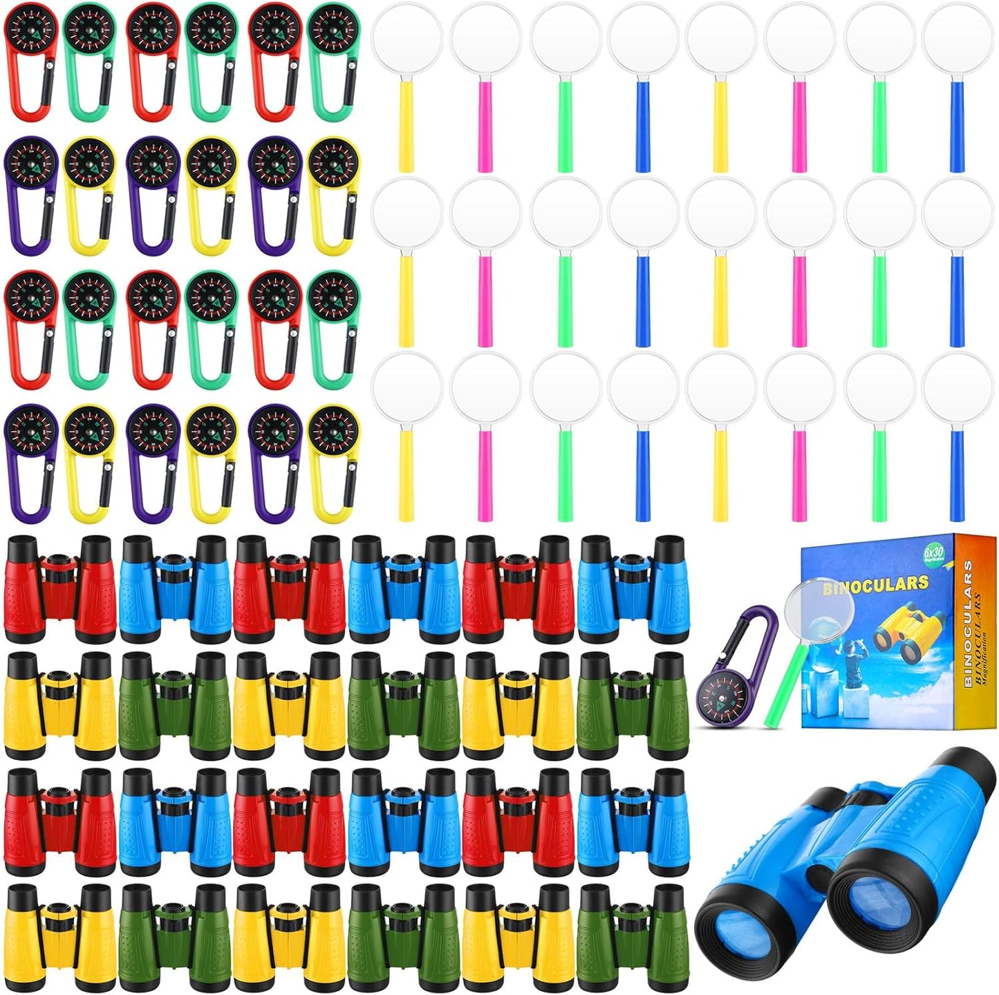 Wettarn 24 Pack Kid Mini Binoculars Set for Outdoor Exploration