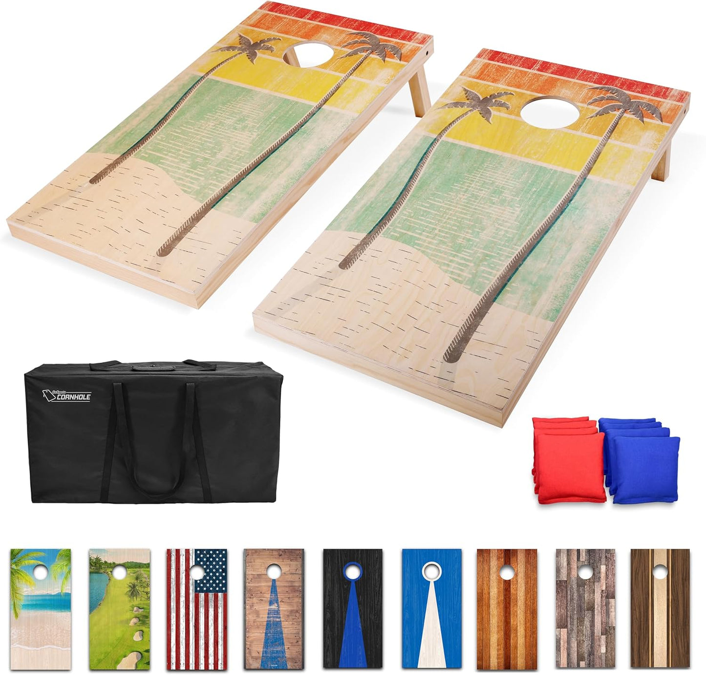 GoSports 4 x 2 ft Regulation Size Wood Cornhole Boards for Fun