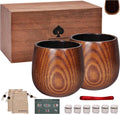 Charred Wooden Whiskey Glass Set of 2 - Durable Insulated Old