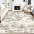 Area Rugs for Living Room 9x12 Abstract Washable Rug - Neutral Modern
