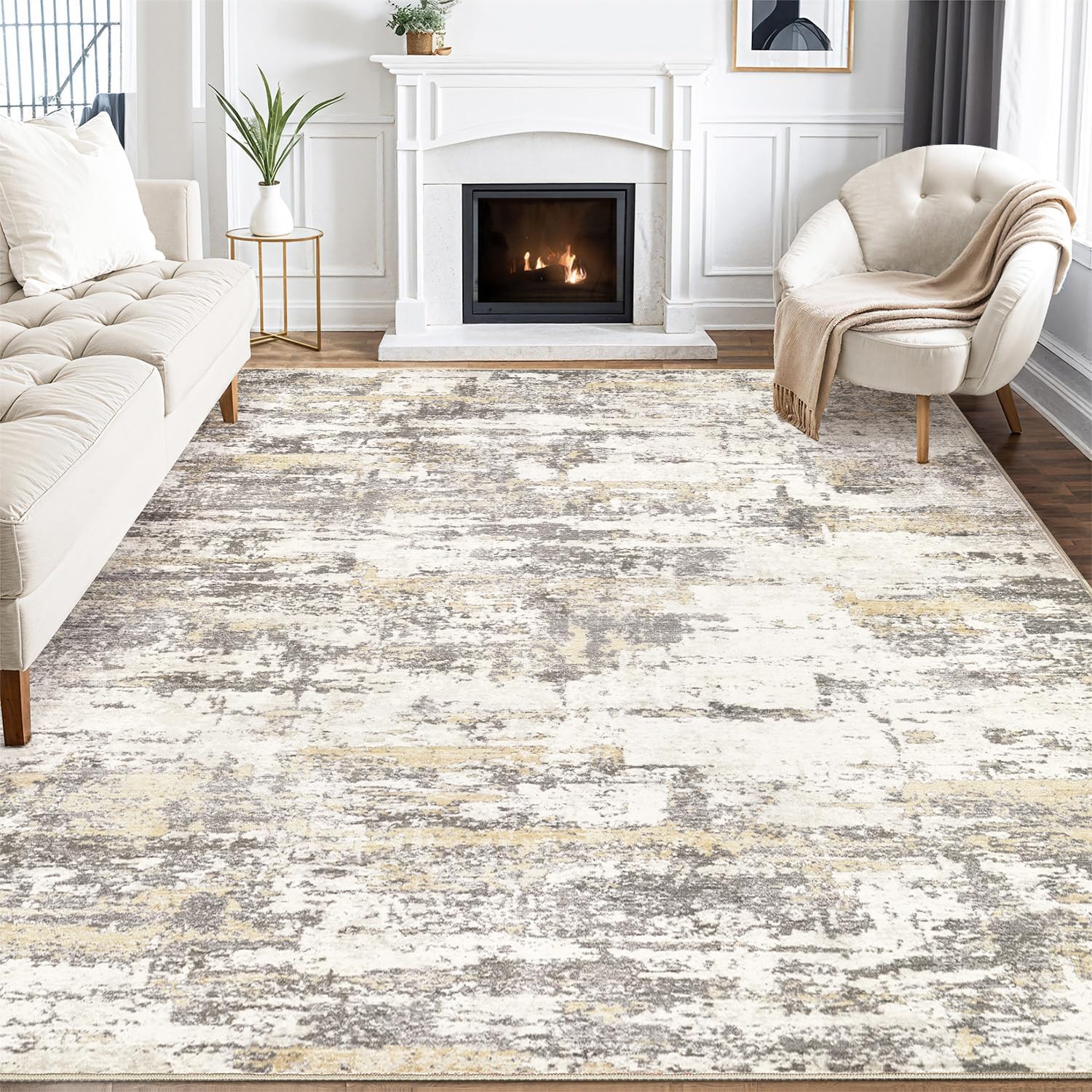8x10 Abstract Washable Area Rugs for Living Room and Bedroom