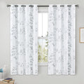 Floral 100% Blackout Curtains 52x54 in 2 Panels - Room Darkening