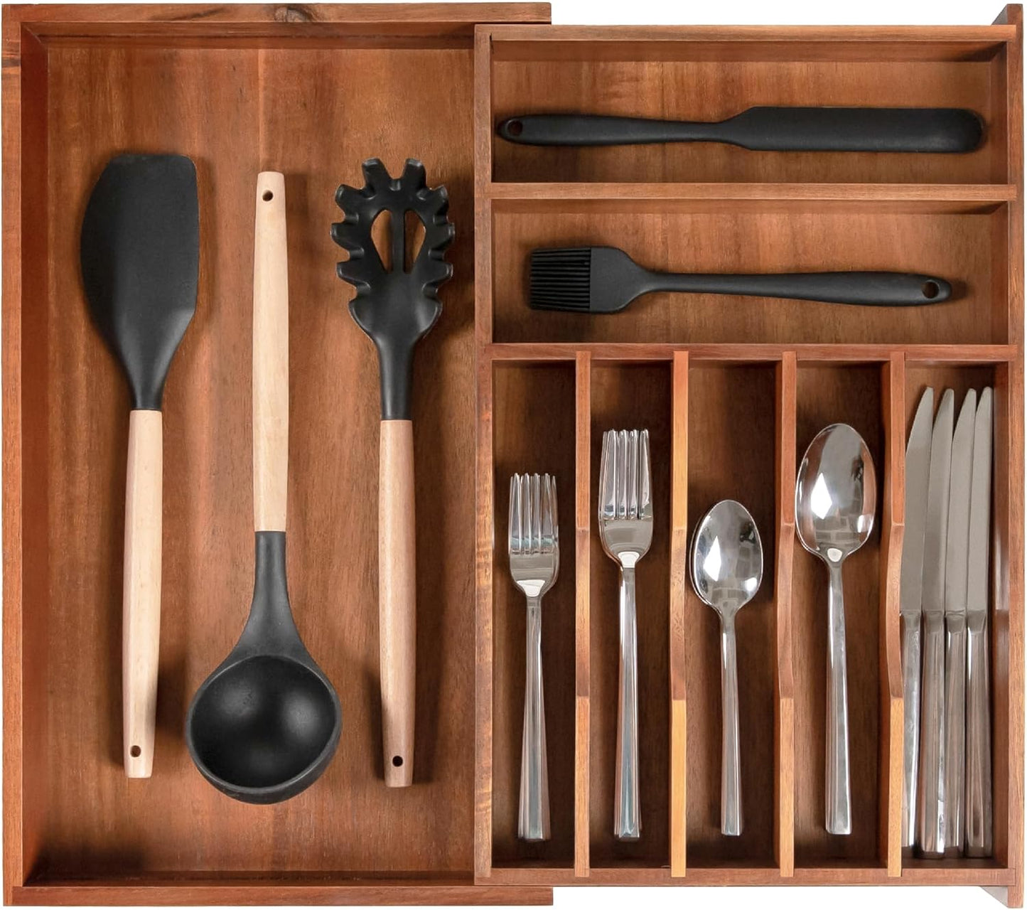 Premium Flatware Organizer for Kitchen Drawers, Expandable Design