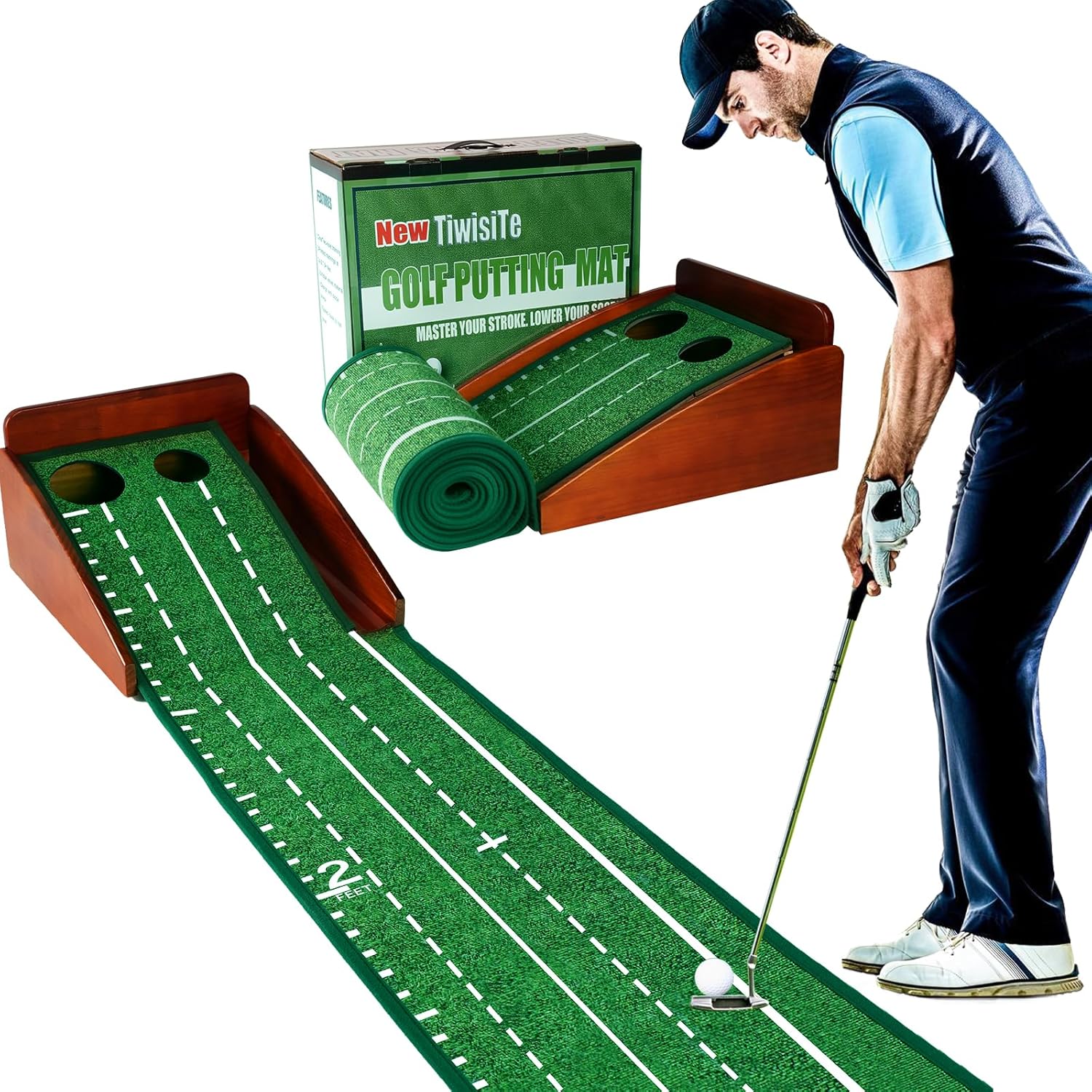 Indoor Golf Putting Green with Automatic Ball Return for Home