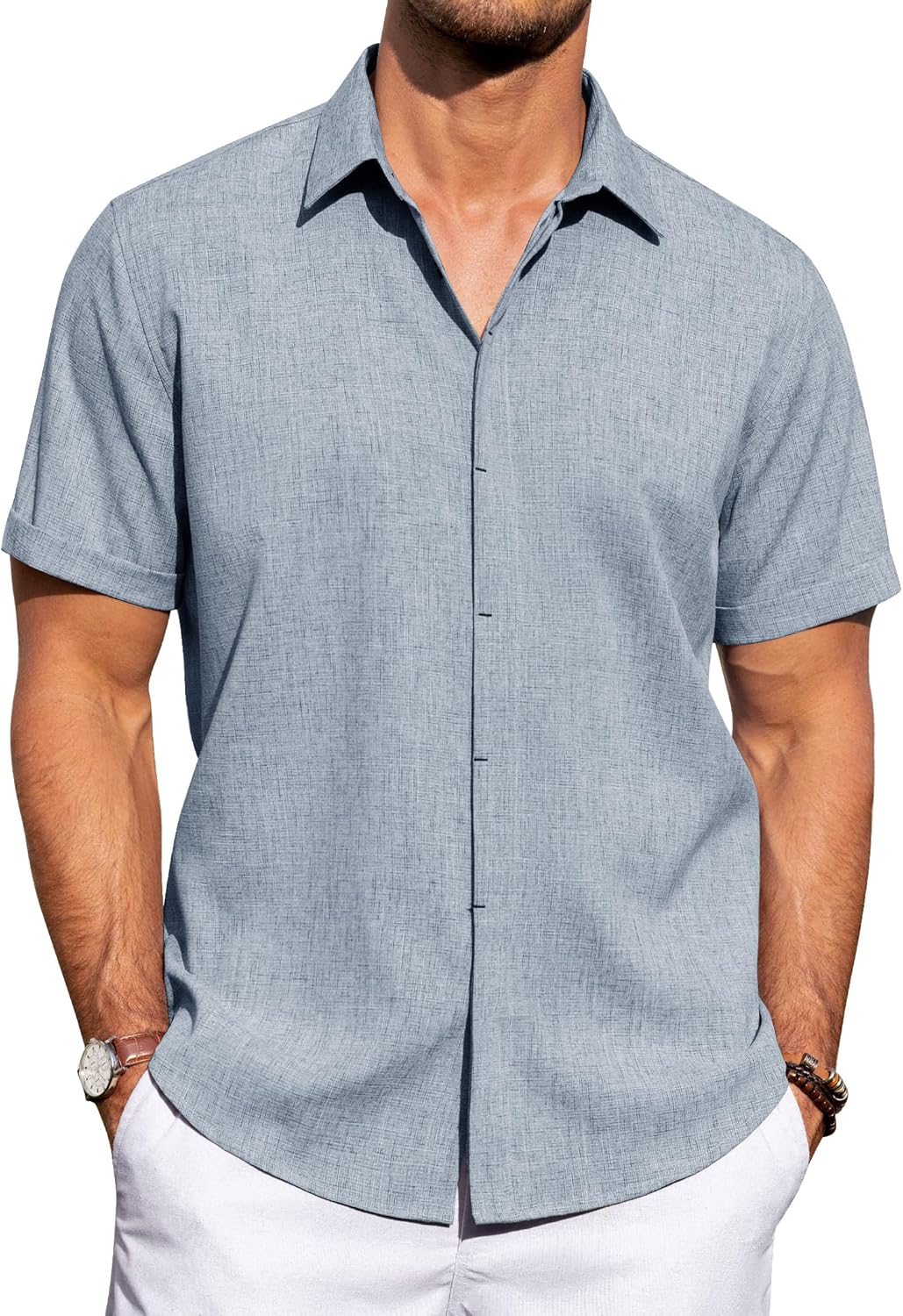 J.VER Men's Linen Shirts for Summer Beach Vacation Style