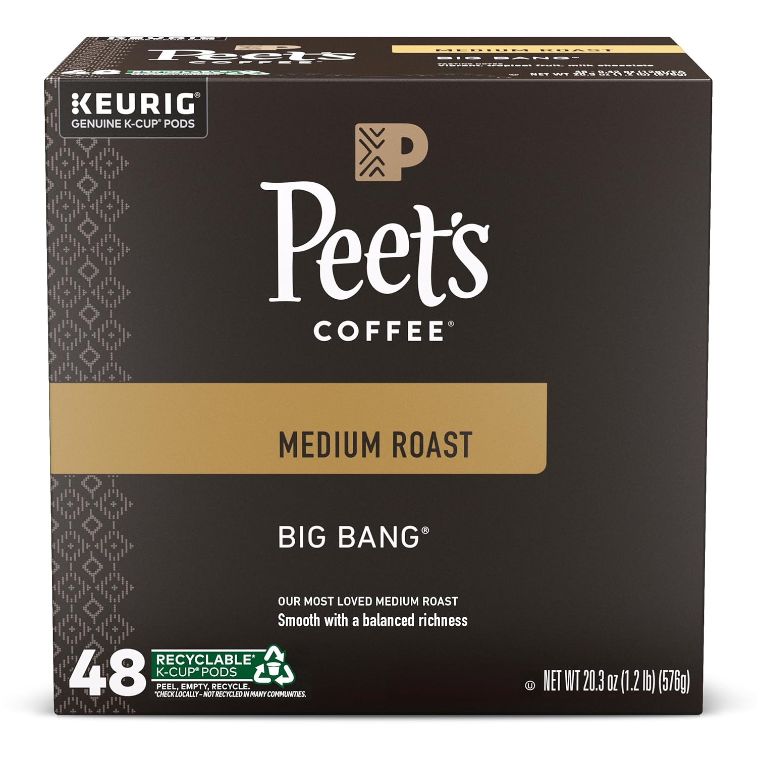 Peet's Coffee Big Bang Medium Roast K-Cup Pods - 48 Count