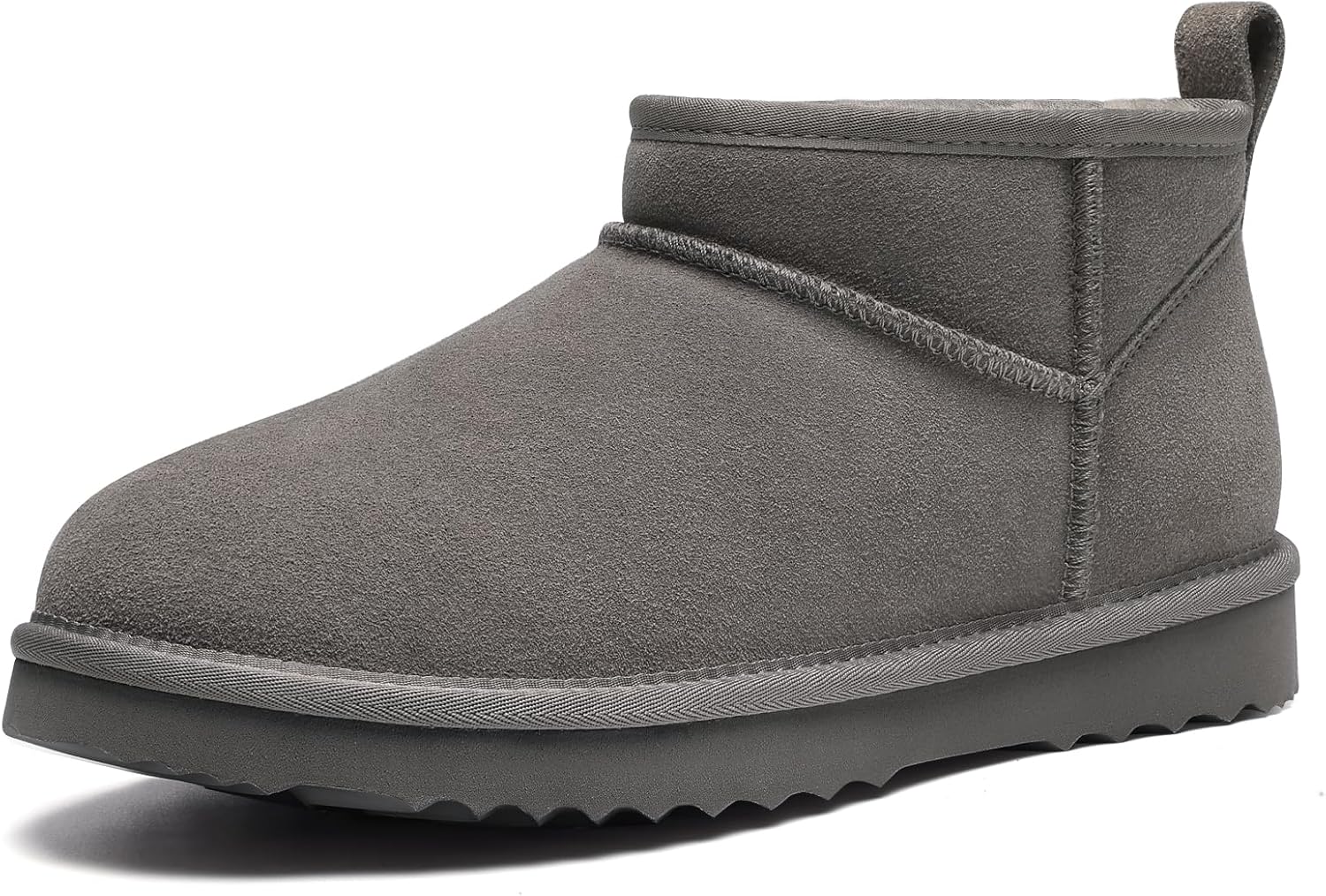 Genuine Suede Mini Boots for Women with Fuzzy Fur Lining