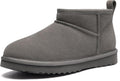 Genuine Suede Mini Boots for Women - Short Fur Lined Ankle Snow Boots