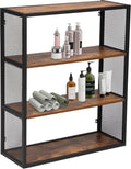 Multipurpose Wall Shelf, Rustic Brown, 4 Tier, RESHABLE