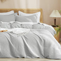 PHF Waffle Weave Duvet Cover Set King Size - Ultra Soft Waffle Design