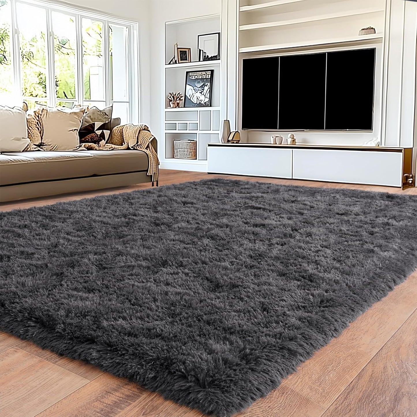 Ultra Soft Fluffy 8x10 Area Rugs for Living Room and Bedroom