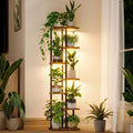 Bamworld Plant Stand with Grow Light 7-Tier Corner Shelf - Space-Smart