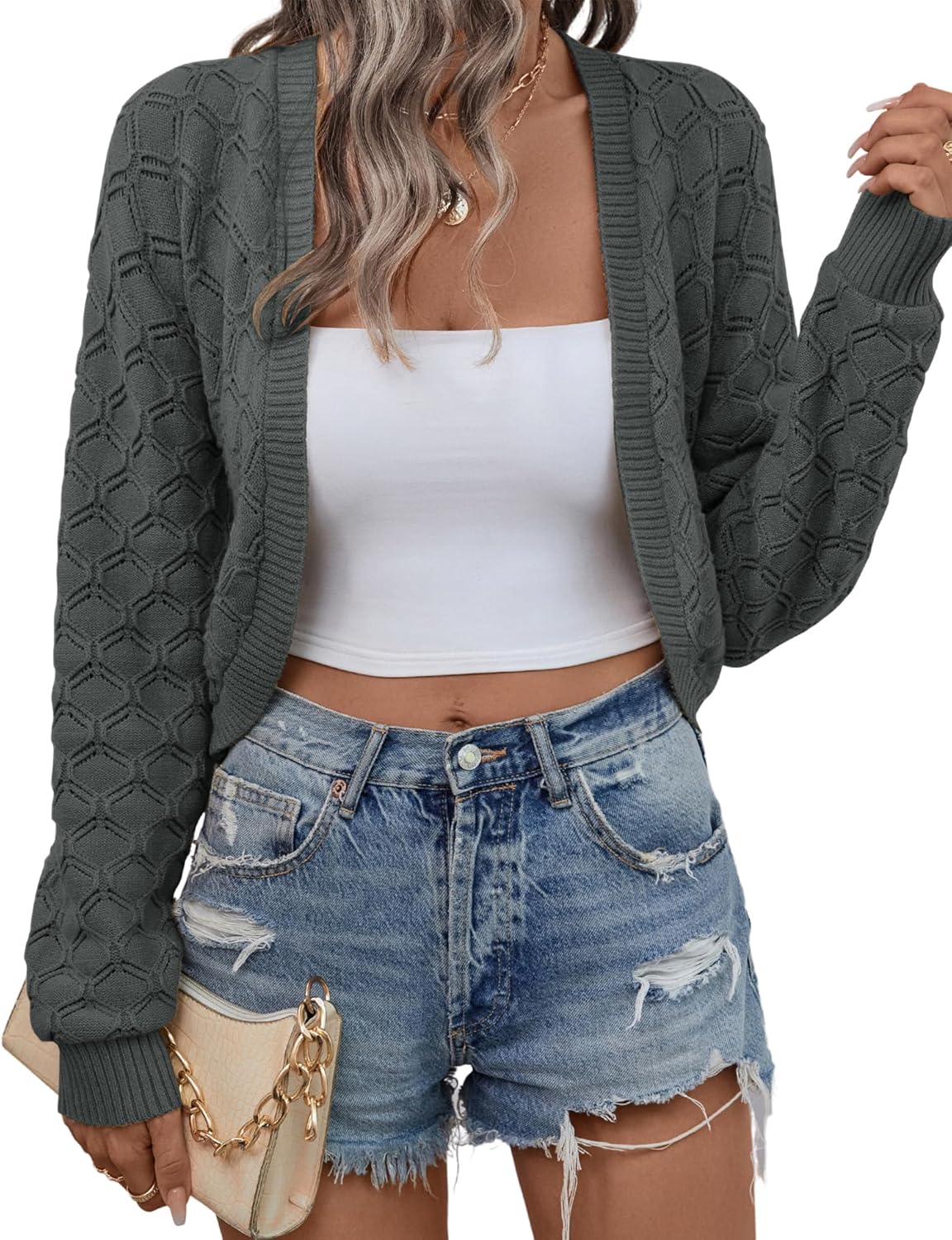 LOMON Womens Cropped Cardigan Bolero Shrugs for Dresses