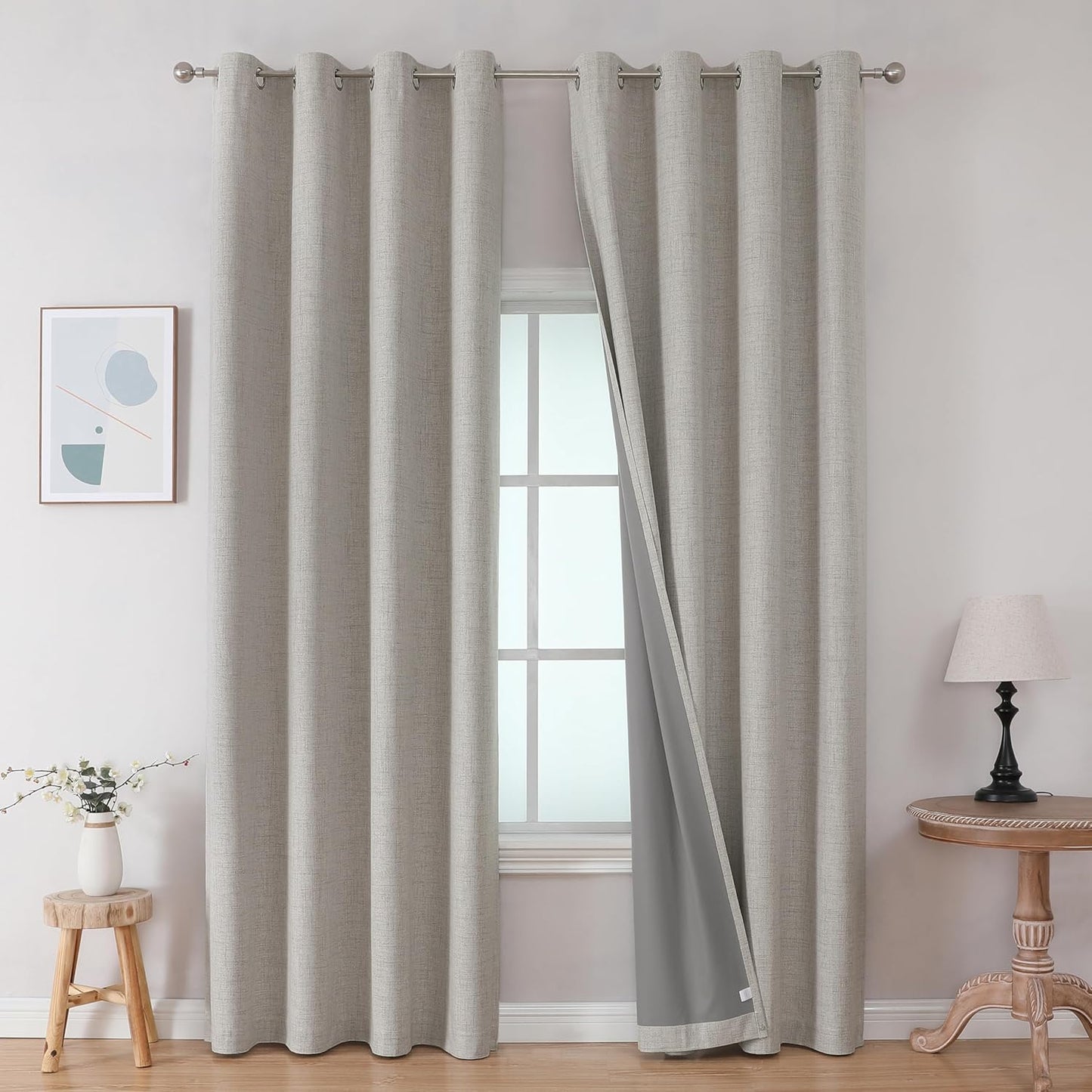 Joydeco Black Out Curtains 84 Inch Long for Bedroom & Living Room