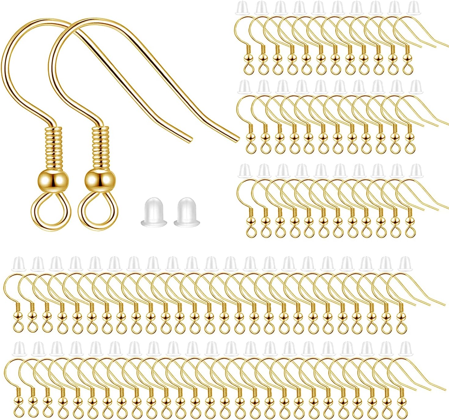 150 Gold Fish Hook Earrings Set
