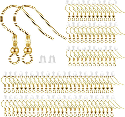 150 Gold Fish Hook Earrings Set