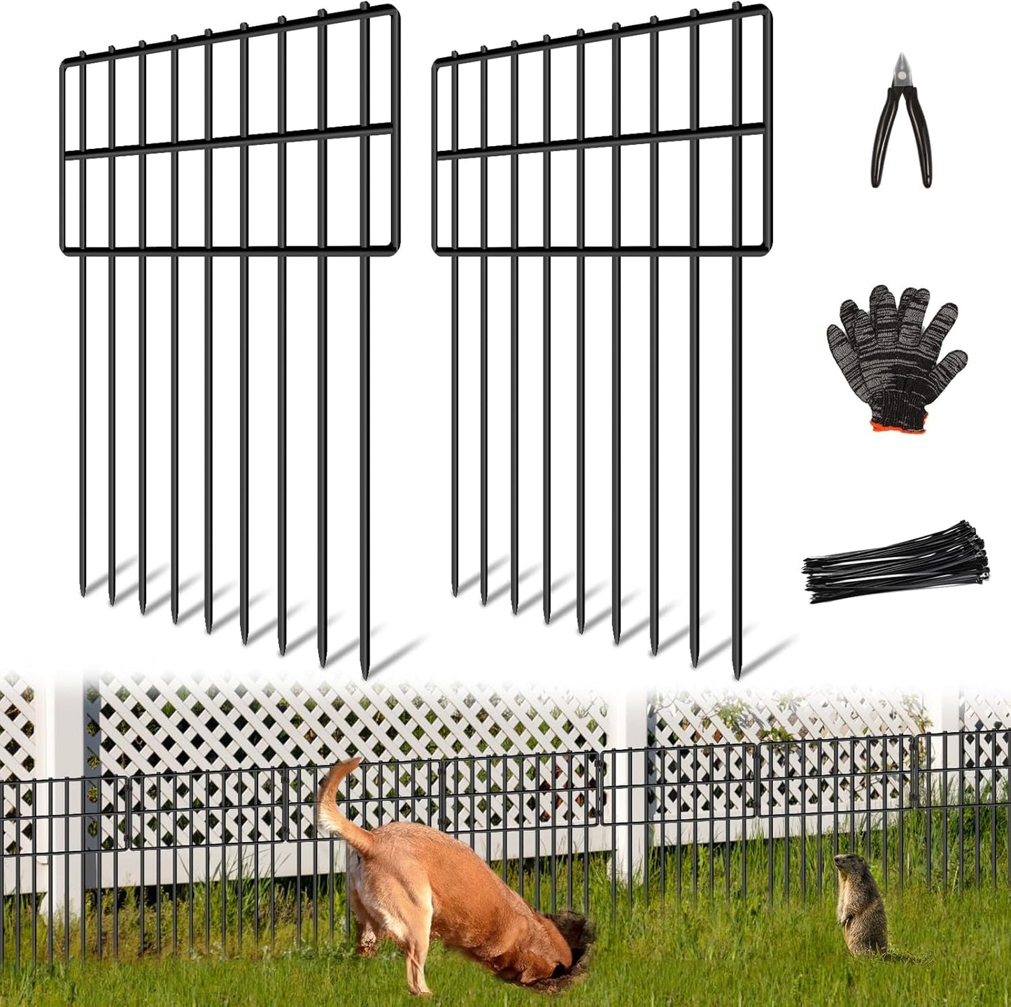 25 Panels Garden Fencing Animal Barrier for Dogs and Pets