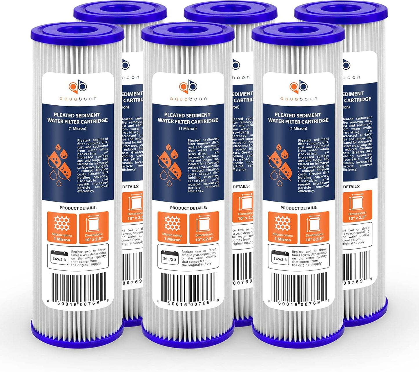 Aquaboon 1 Micron Pleated Water Filter for Whole House Use
