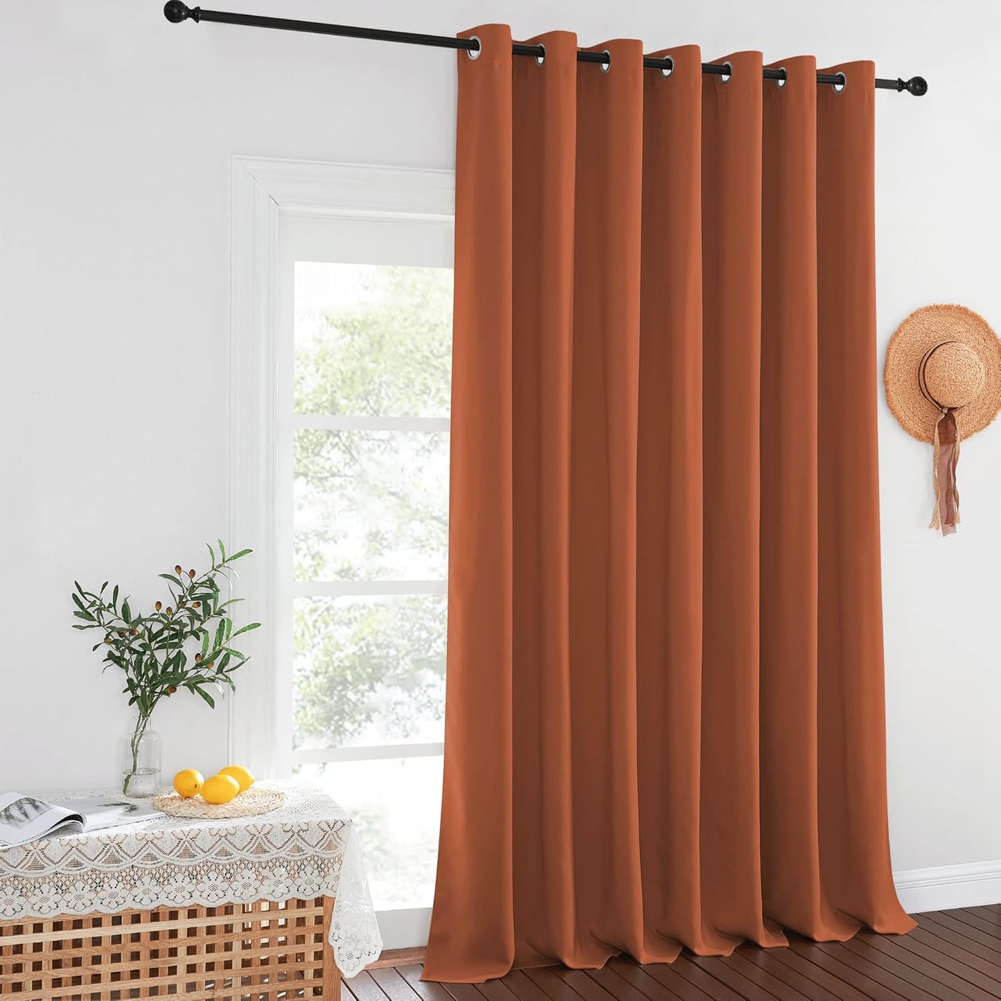 NICETOWN Burnt Orange Sliding Glass Door Curtain for Home