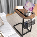 Couch Arm Table TV Tray Adjustable Height with Storage - Space Saving