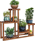 Pine Wood Plant Stand 4-Tier Multi Layer Flower Shelf Rack - Space