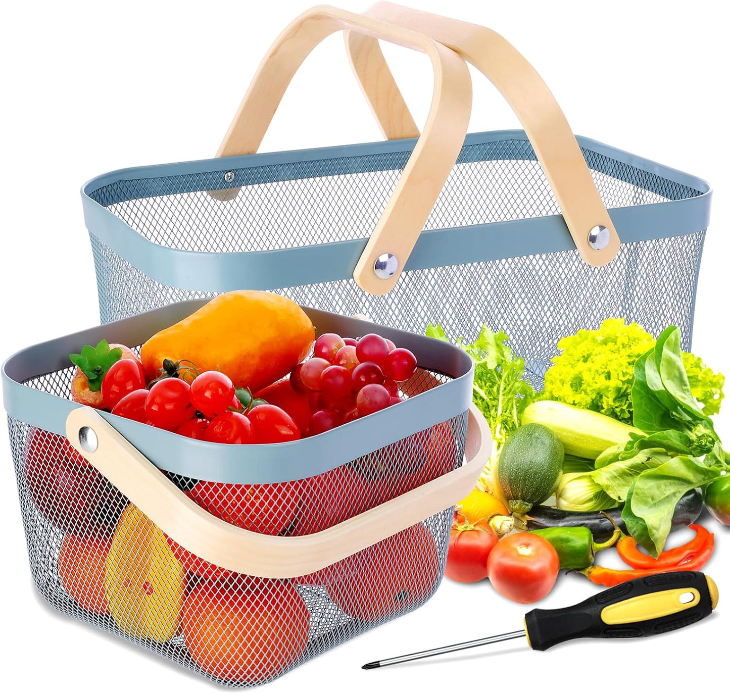 Dualshine Garden Harvest Baskets for Vegetables and Fruits