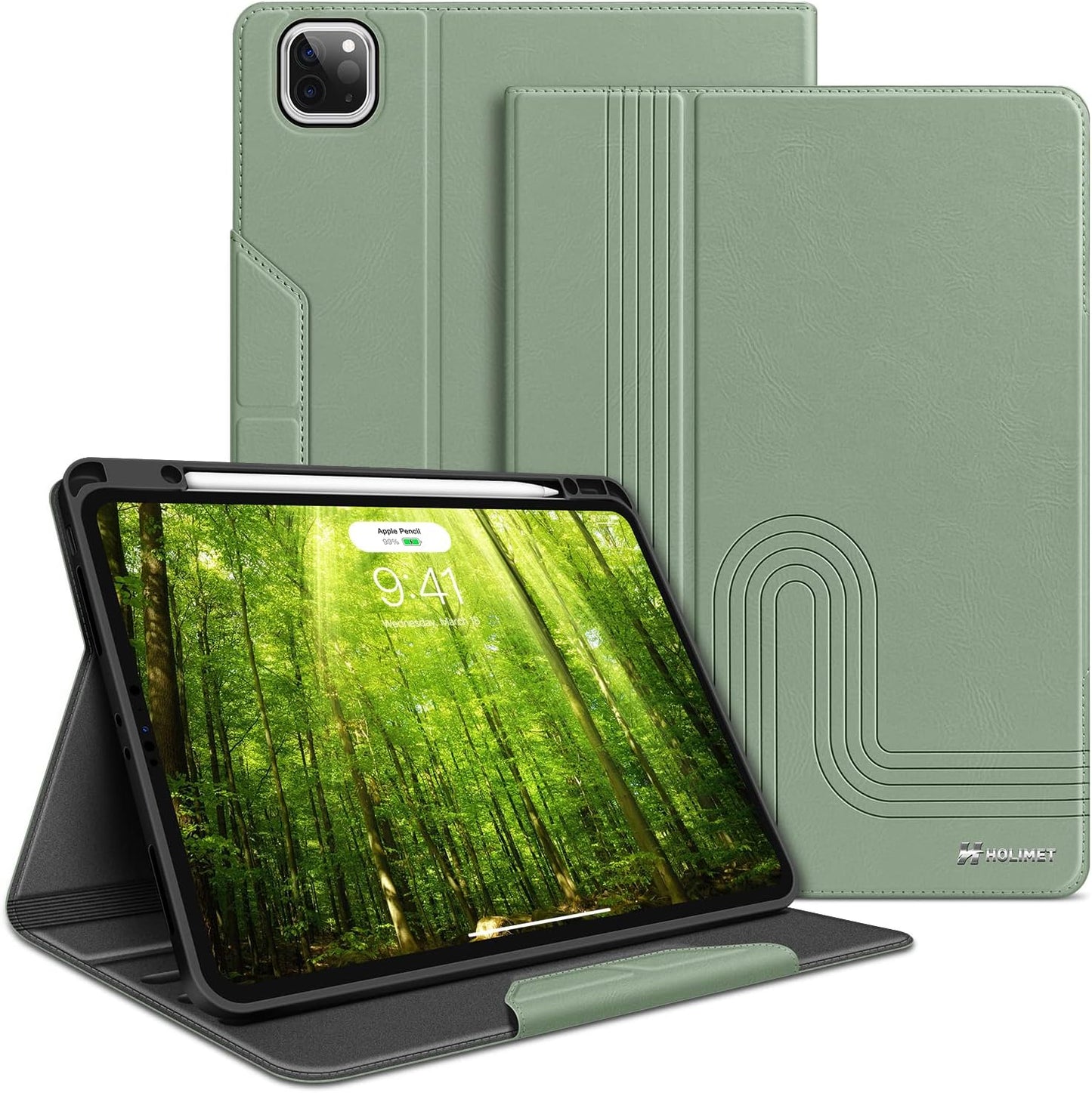 H HOLIMET Case for iPad Pro 12.9 with Pencil Holder and Protection