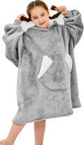 Wearable Blanket Hoodie for Kids Oversized Sherpa Sweatshirt - Cozy