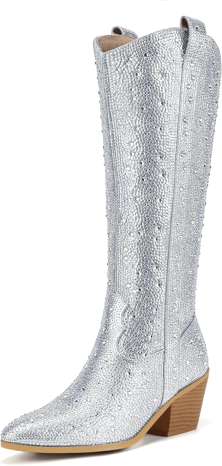 Rhinestone Cowboy Boots for Women - Stylish Knee High Design