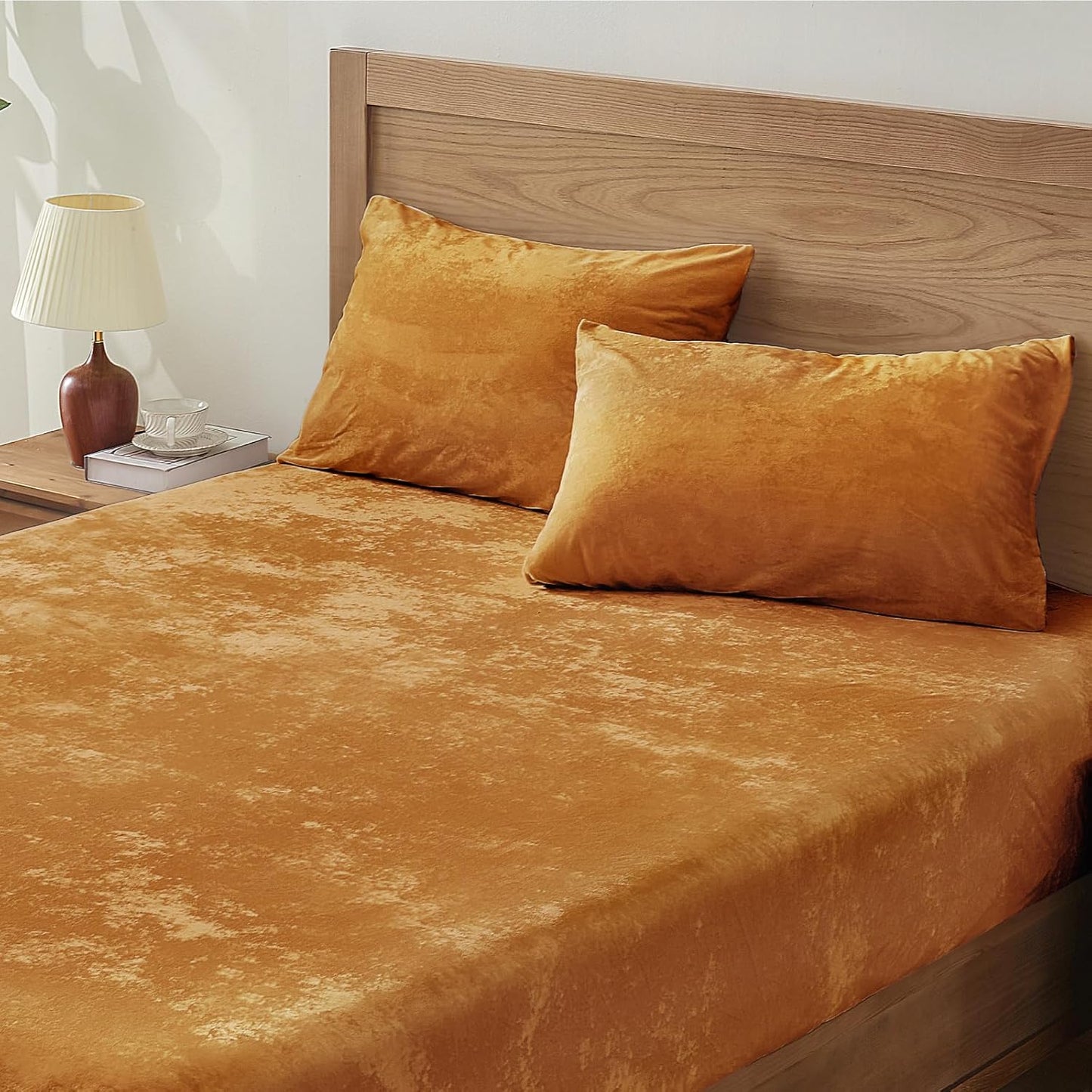 BEDELITE Velvet Fitted Sheet Set for Luxurious Sleep Comfort