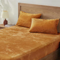 BEDELITE Velvet Fitted Sheet and Pillowcases Set - Plush Deep Pocket