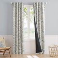 Vangao Blue Nursery Curtains for Kids Room Floral Blackout Drapes