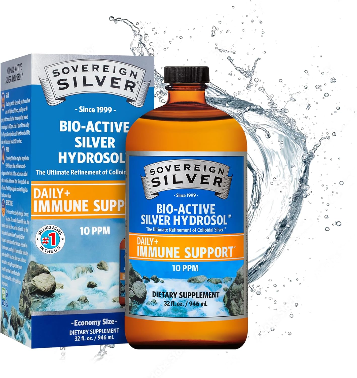 Sovereign Silver Immune Support - Colloidal Silver Hydrosol