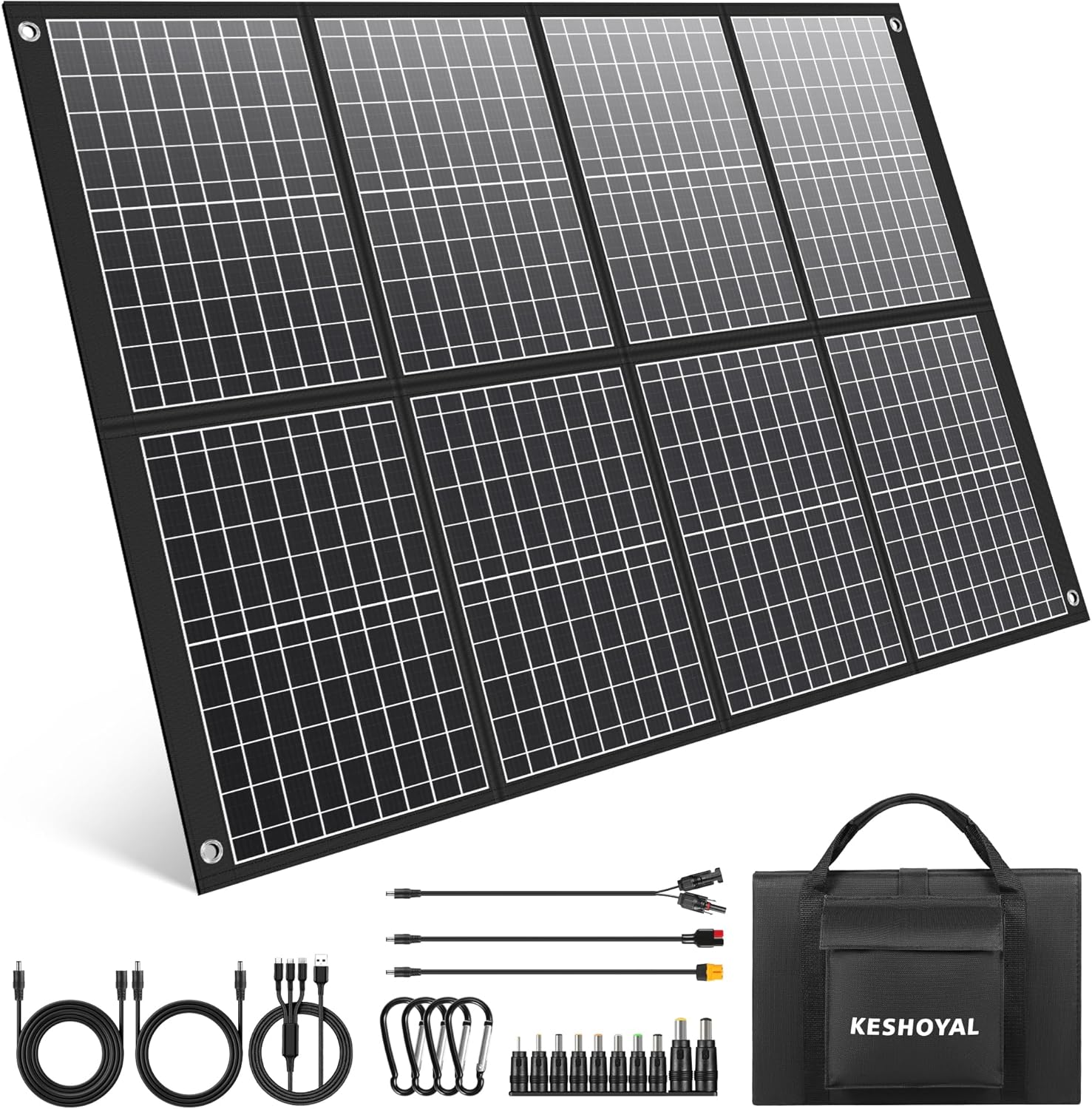 Keshoyal 100W Foldable Solar Panel - Power Your Adventures!