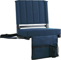 Stadium Seats with Back Support 2-Pack Navy - Thick Padded Bleacher