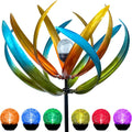 82 in Vibrant Multicolor Solar Tulip Large Wind Spinner - Outdoor