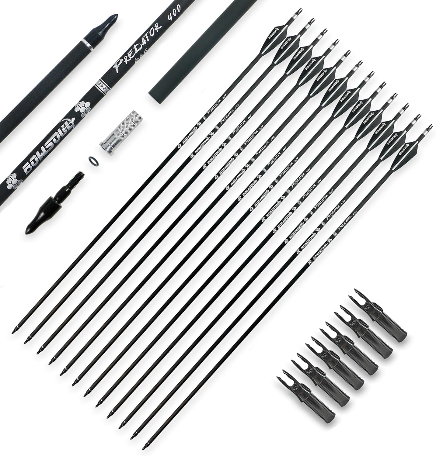 30inch Hunting Carbon Archery Arrows for Compound and Recurve Bows
