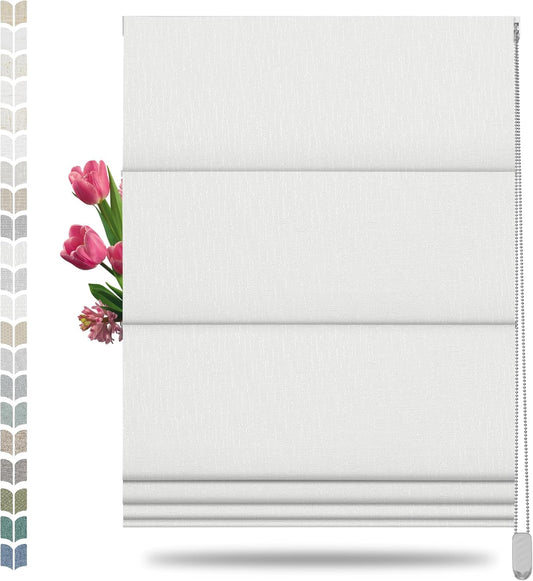 Blackout Roman Shades for Windows by BERISSA - Pearl White