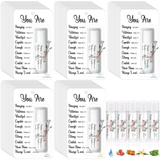 100 Pack Christian Religious Gifts Bulk Bible Verse Lip Balms