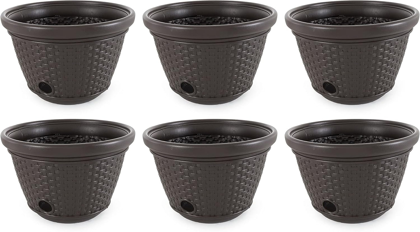 Suncast Decorative Wicker Garden Hose Holder for 100 ft Hoses