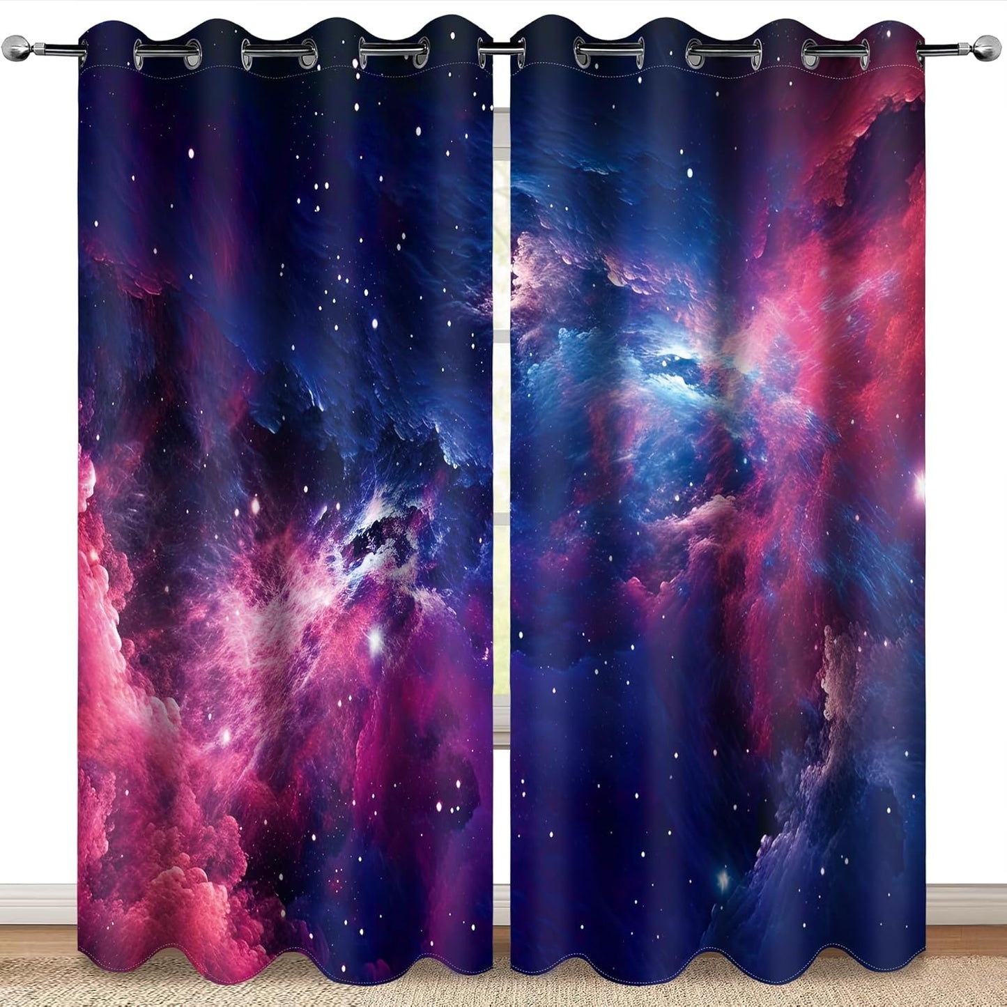 MissHope Outer Space Galaxy Blackout Curtains for Modern Decor