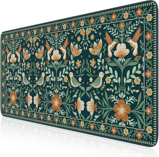 HAOCOO Non-Slip Floral Desk Mat - Cute & Large!