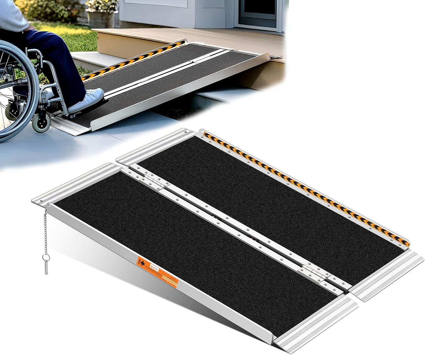 Portable Wheelchair Ramp 3 Feet for Home Use, 800LBS Capacity