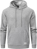 Mens Geometric Texture Hooded Pullover Sweatshirt - Casual Everyday