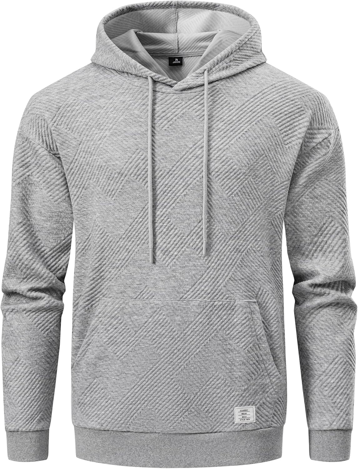 JMIERR Mens 2024 Hoodies with Geometric Texture for Casual Wear