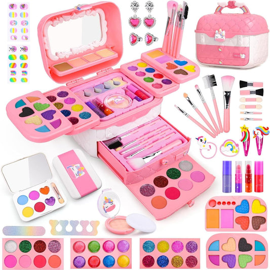 Unicorn Princess Makeup Kit for Little Girls 5-8 Years - 80 pcs